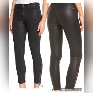 NWT Hudson 100% Lambskin Leather Black Nix Pants Size 29 $1,100